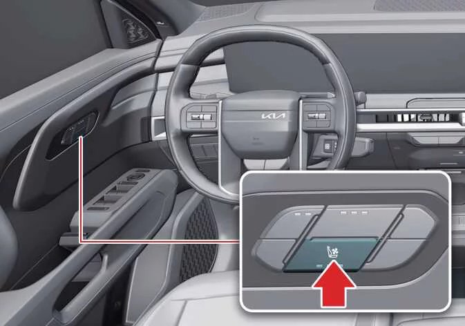 Kia Telluride driver's air ventilation seat control button