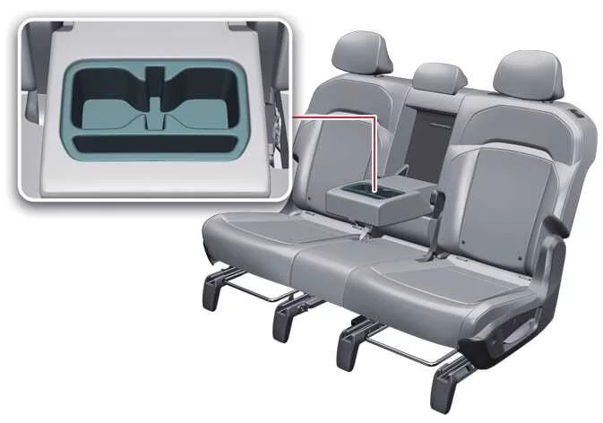 Kia Telluride second-row armrest for 8-passenger seating