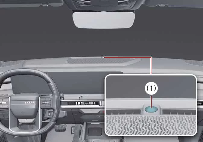 Location of the climate control sensor on the Kia Telluride dashboard