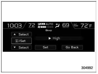 Subaru Forester. Beep setting