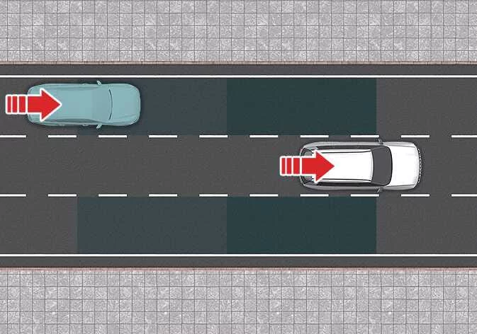 Kia Telluride Blind-spot Collision-avoidance Assist warning for approaching side vehicle