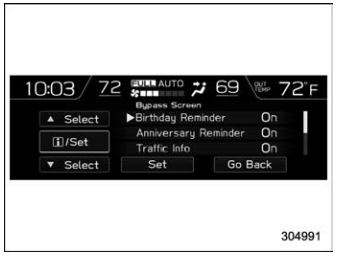 Subaru Forester. Bypass screen setting