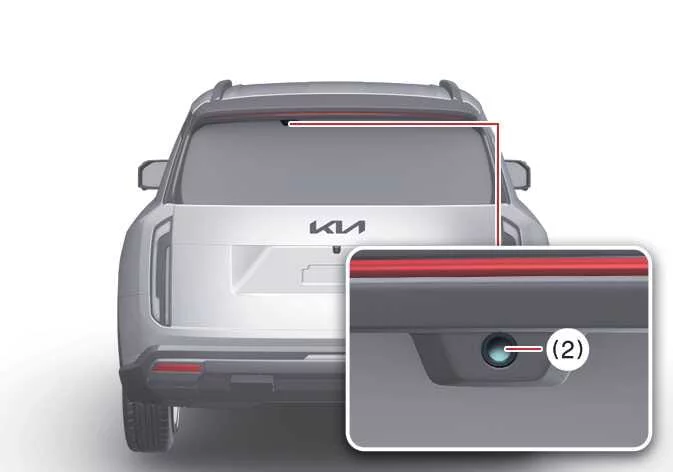 Kia Telluride digital center mirror camera washer nozzle location