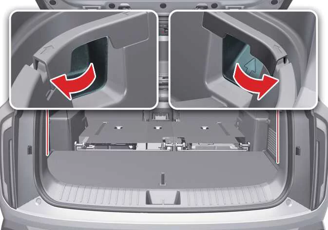 Final reinstallation of trim after stowing the Kia Telluride cargo screen
