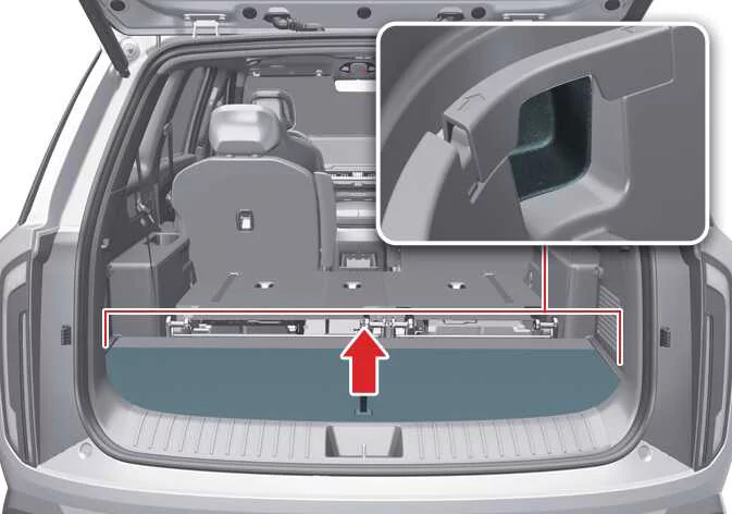 Detail of the trim removal process in the Kia Telluride cargo area