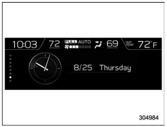 Subaru Forester. Clock/date screen