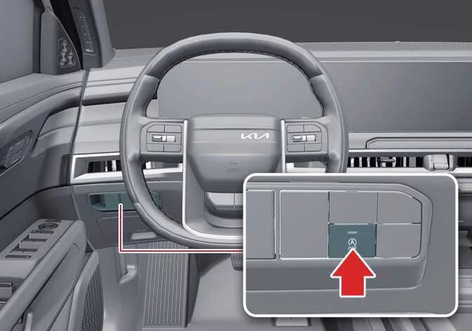 Kia Telluride ISG OFF button for deactivating Idle Stop and Go