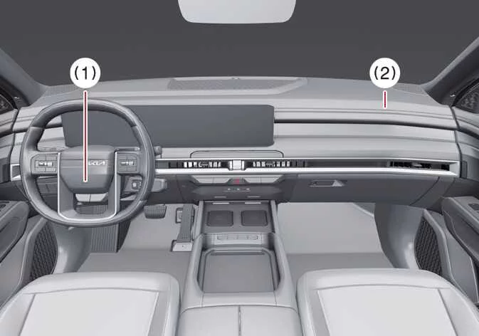 Kia Telluride driver and front passenger air bag module locations