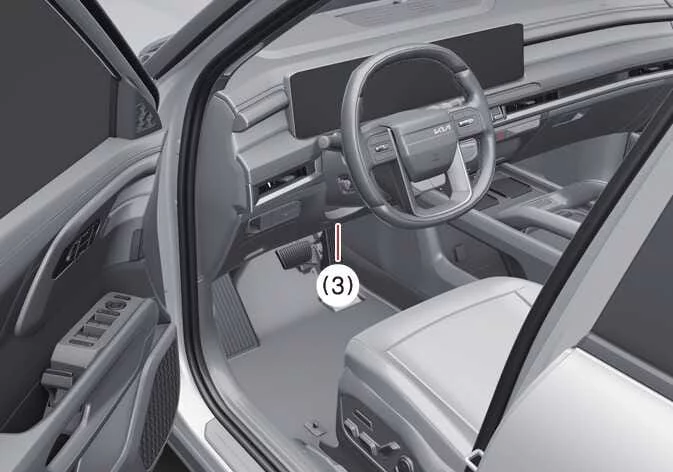 Kia Telluride driver's knee air bag location below steering column
