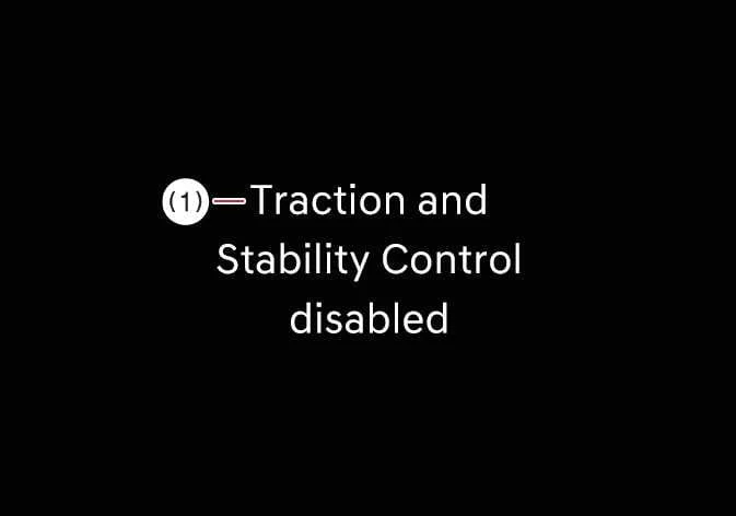 Kia Telluride traction and stability control disabled display