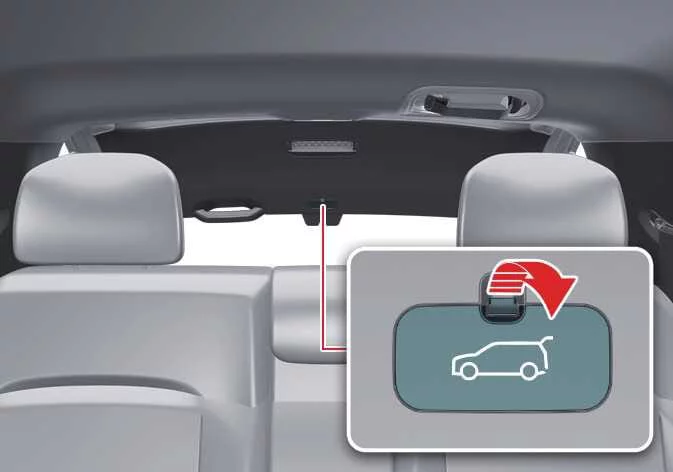 Kia Telluride emergency liftgate safety release access panel
