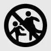 Keep out of reach of children and corrosive acid warning safety icon
