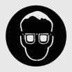 Eye protection and adequate ventilation required safety icon