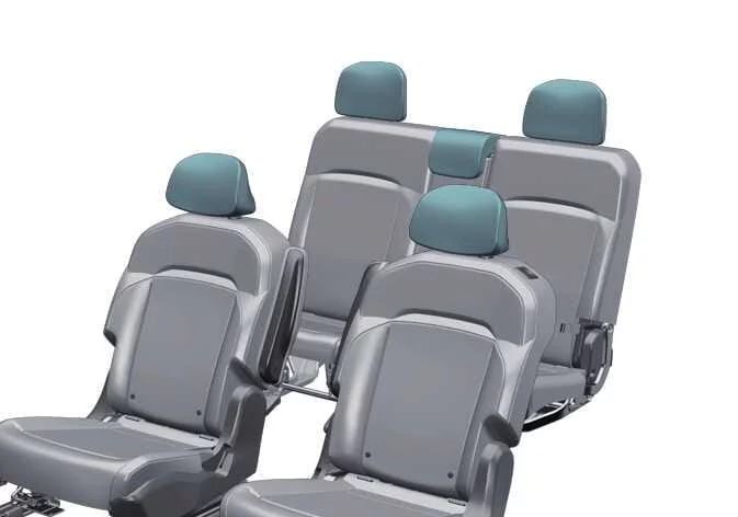 Kia Telluride rear headrests in 7-passenger configuration