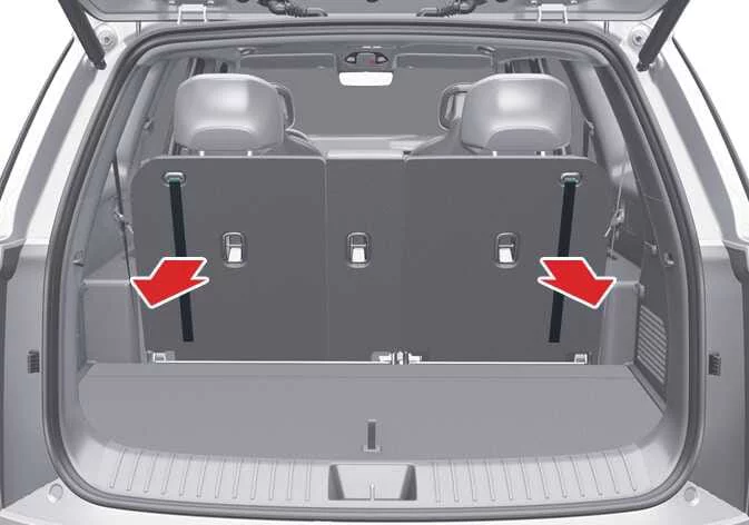 Kia Telluride third-row headrest folding strap