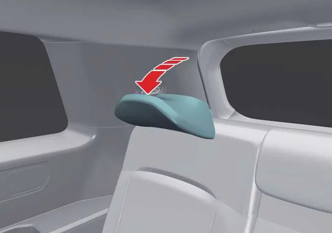 Kia Telluride third-row center headrest height adjustment