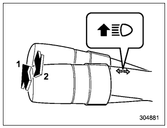 Subaru Forester. High/low beam change (dimmer)