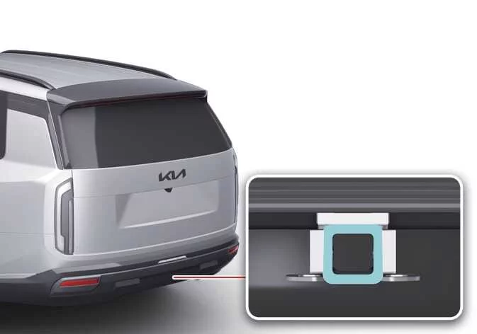 Kia Telluride rear bumper with tow hitch cover before trailer hitch installation