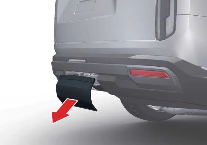 Removing the Kia Telluride hitch cover from the rear bumper