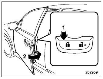 Subaru Forester. How to lock the vehicle without using the key