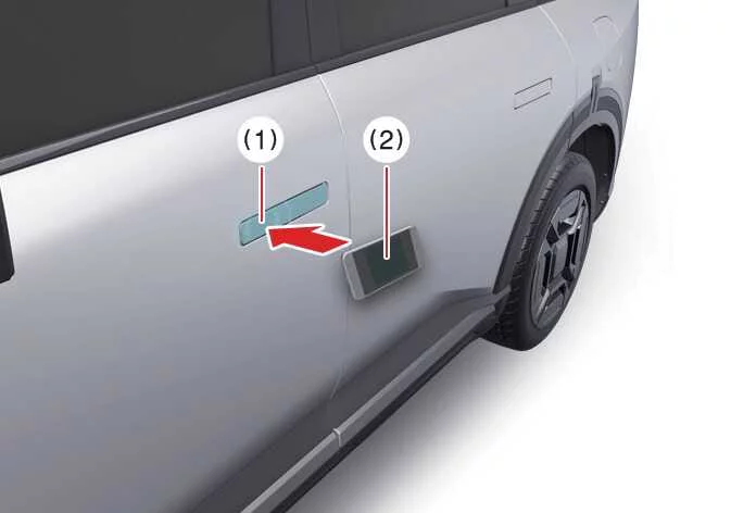 Kia Telluride door handle authentication pad for Digital Key 2 smartphone access
