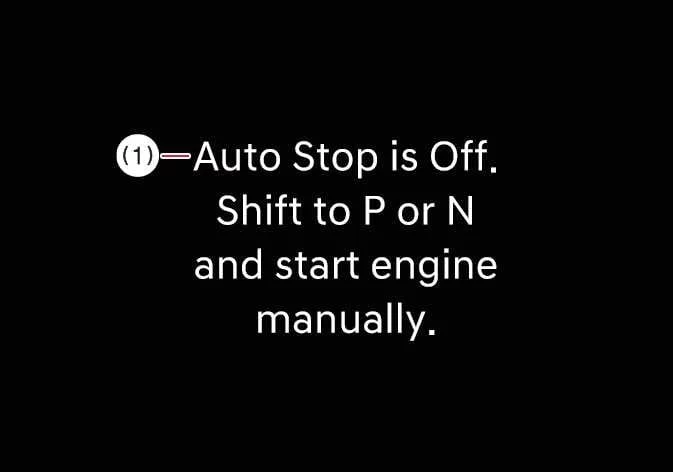 Kia Telluride Auto Stop off warning message on instrument cluster