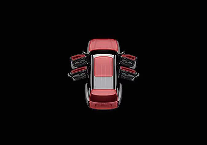 Kia Telluride LCD display showing an open door, hood, liftgate or sunroof warning
