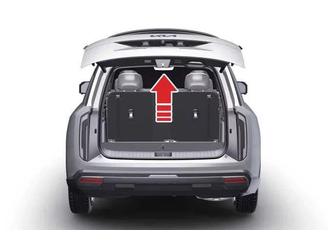 Kia Telluride liftgate exterior handle and opening procedure