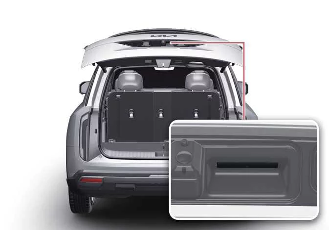 Kia Telluride rear liftgate opening operation
