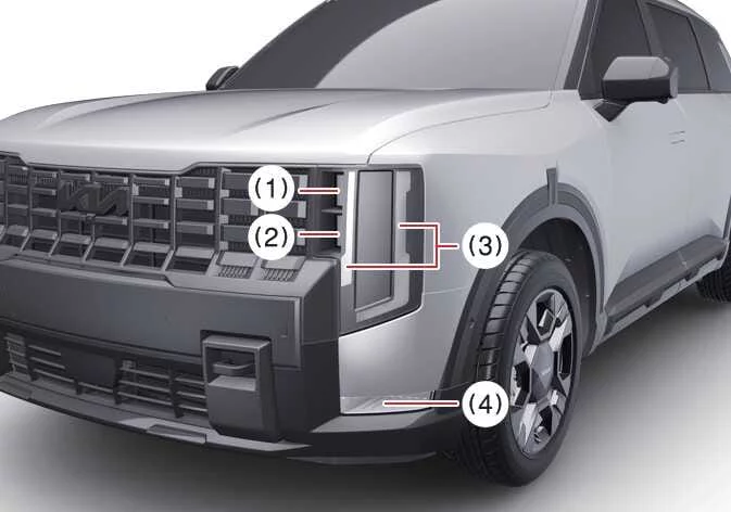 Alternative front lighting configuration diagram for Kia Telluride Type B model