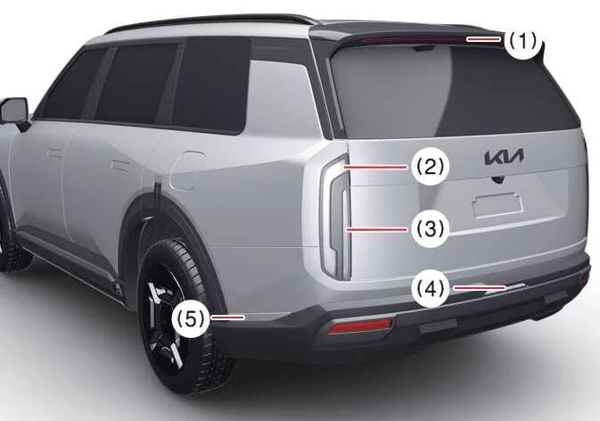 Rear taillight cluster schematic layout showing Type A configuration on the Kia Telluride
