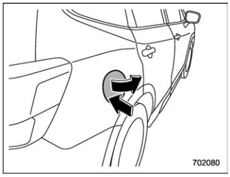 Subaru Forester. Locations of the fuel filler lid