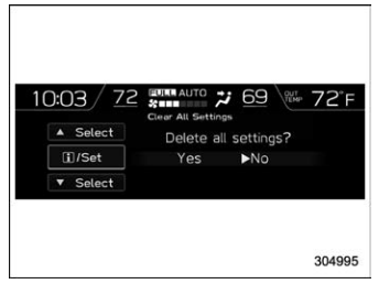 Subaru Forester. Maintenance settings