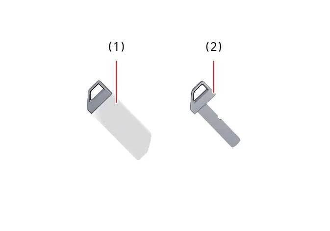 Kia Telluride smart key showing the mechanical key protective cover and removable mechanical key