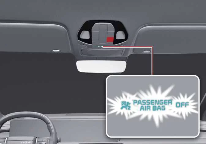 Kia Telluride Occupant Detection System components in the front passenger seat