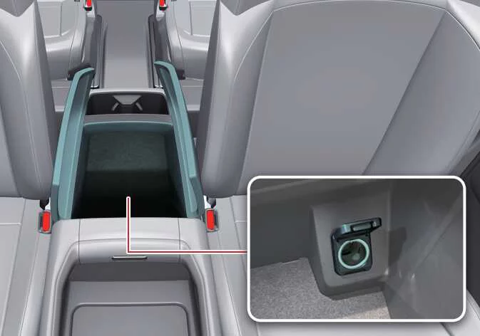 Kia Telluride 12V power outlet in center console Type A