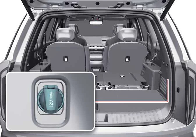 Kia Telluride third-row 12V power outlet