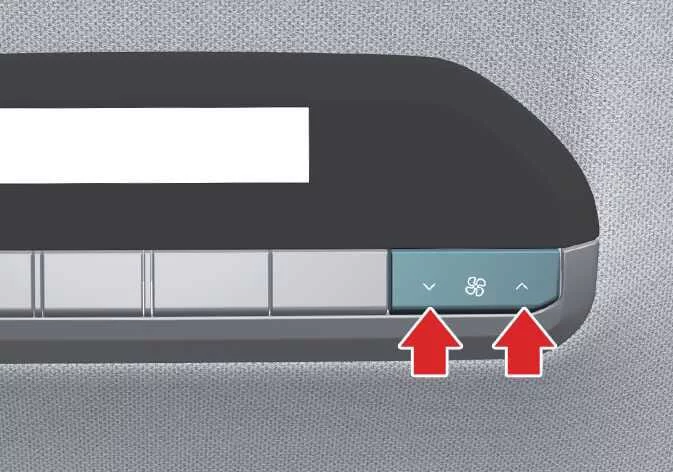 Icon representing airflow from upper ceiling vents in the Kia Telluride