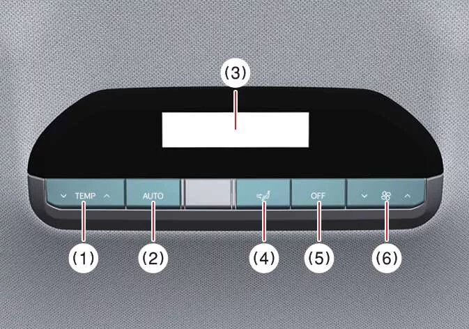Detailed view of the Kia Telluride rear passenger climate control unit