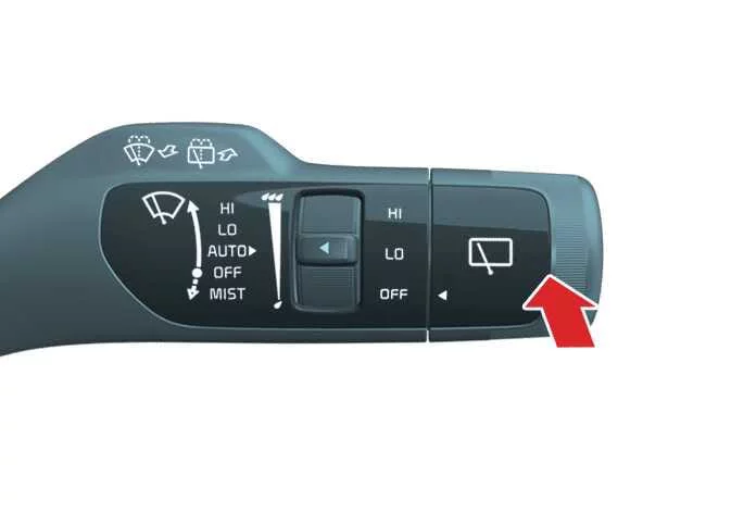 Kia Telluride rear washer fluid spray lever operation