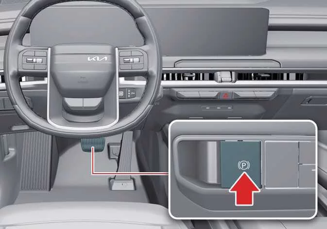 Releasing the Electronic Parking Brake (EPB) switch in Kia Telluride