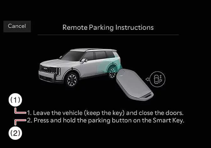 Kia Telluride center console Parking View button location