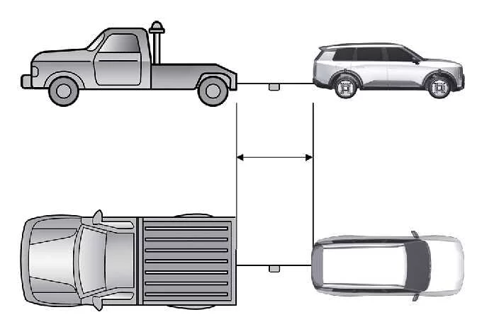 Rear bumper towing hook installation point location on the Kia Telluride