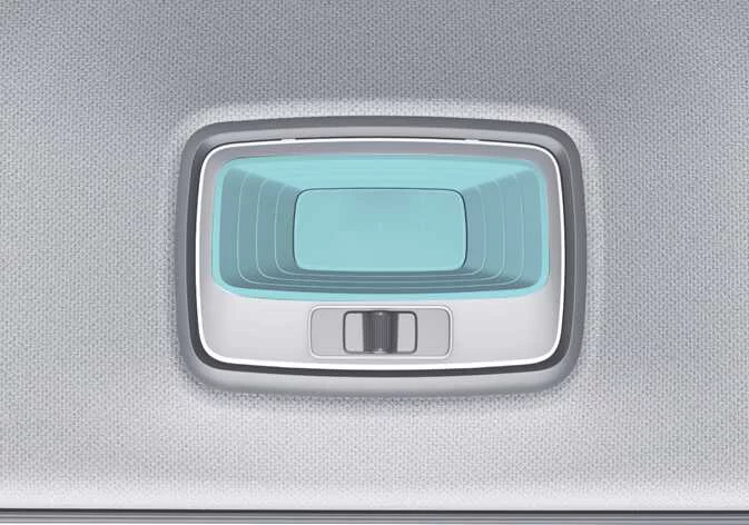 Trunk area cargo bay illumination lamp positioned inside the Kia Telluride luggage compartment