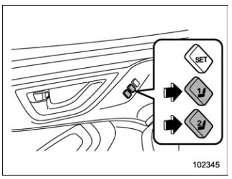 Subaru Forester. Retrieval of memory position registered with button “1” or “2”