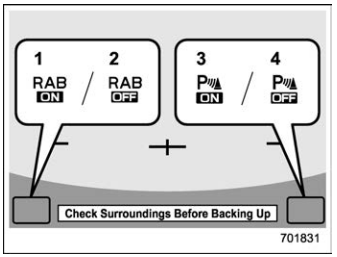 Subaru Forester. Reverse Automatic Braking (RAB) system ON/OFF setting