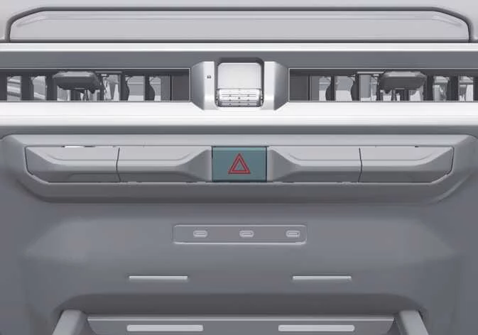 Location diagram of the Kia Telluride center console dashboard hazard lights switch button