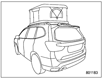 Subaru Forester. Roof tent (models with roof rails)