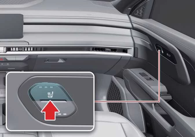 Kia Telluride front passenger seat warmer control