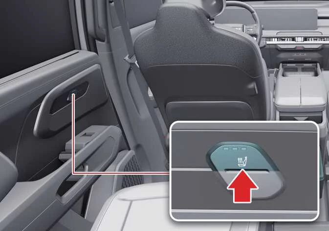 Kia Telluride second-row seat warmer controls